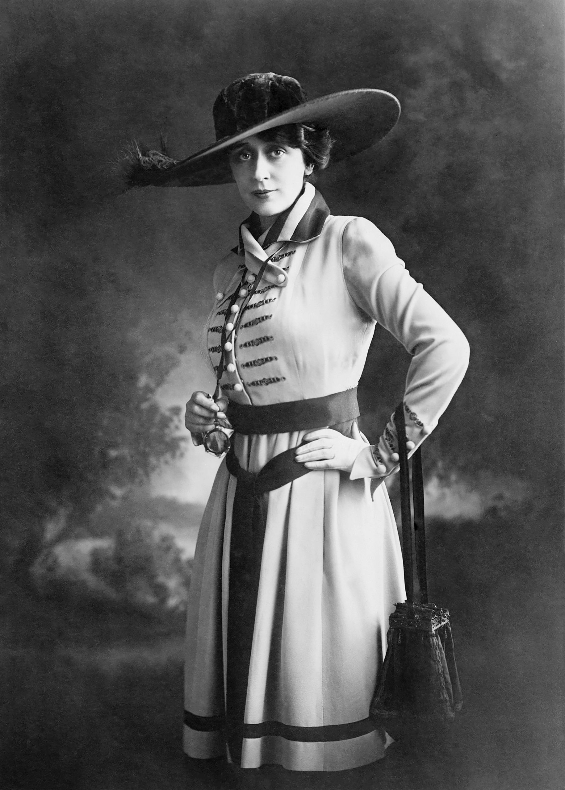 A black-and-white photograph of a female movie star.