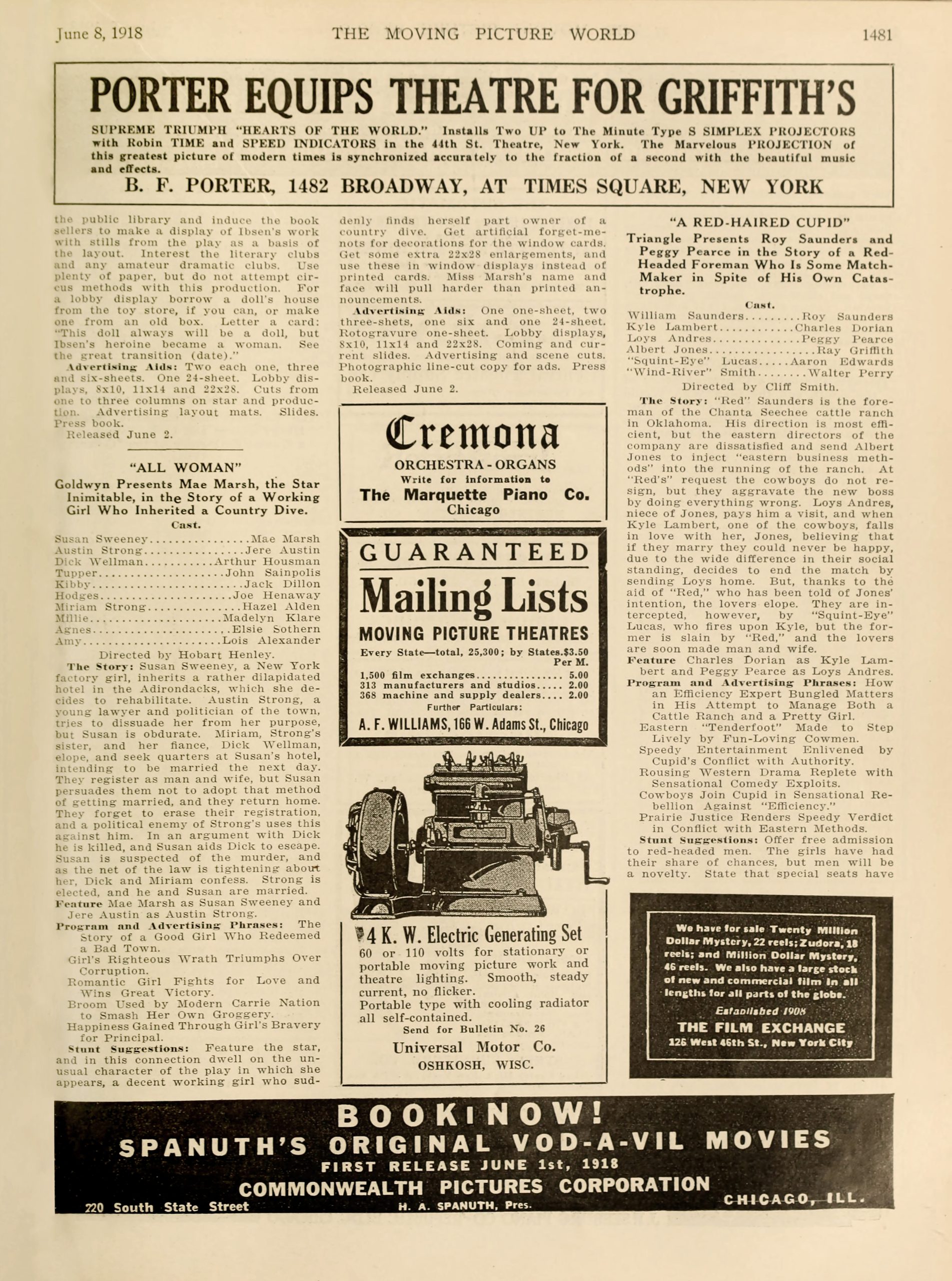 A page of text from The Moving Picture World newspaper.