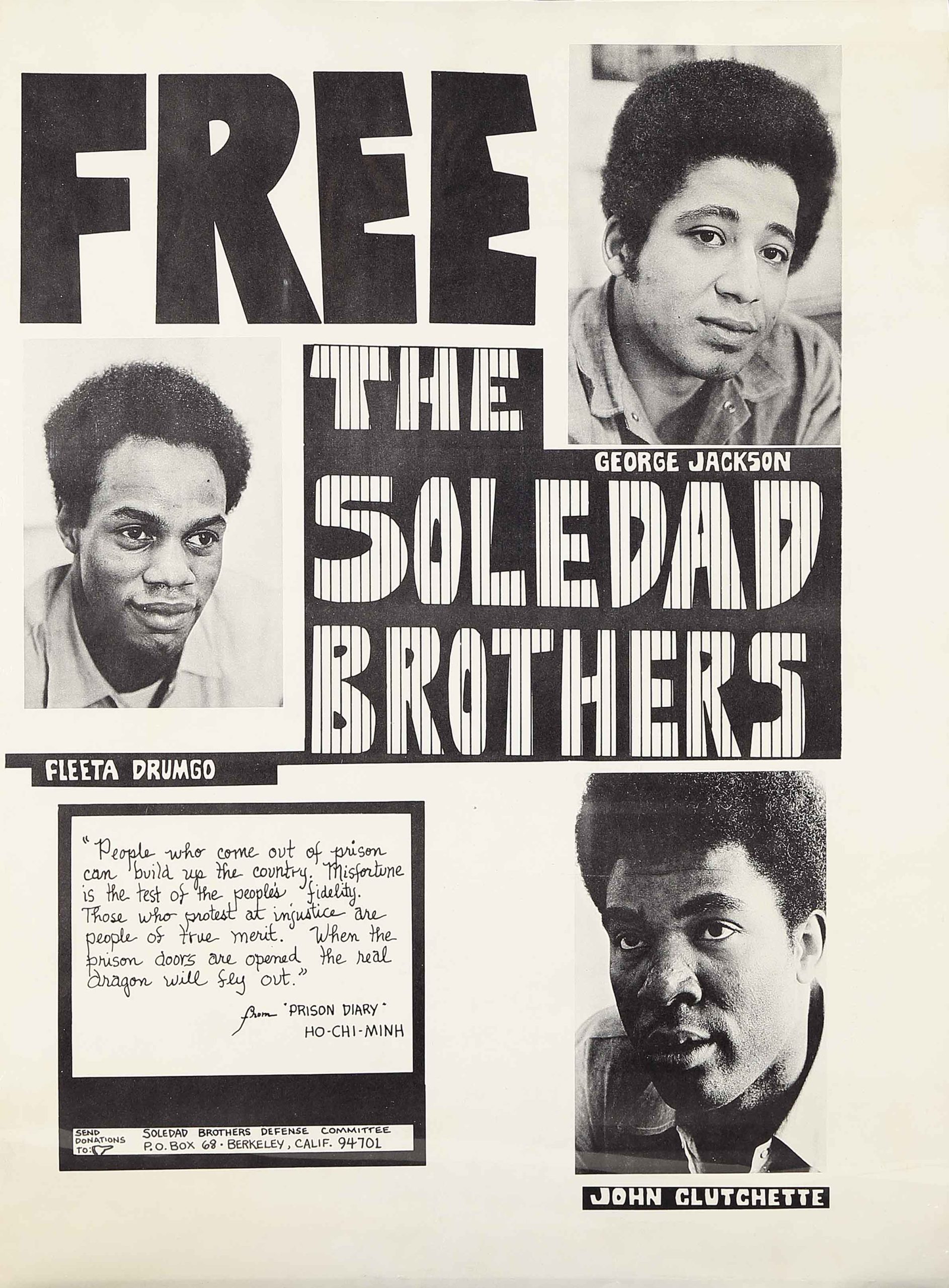 A xerox poster of 3 images of 3 Black men and text stating: 