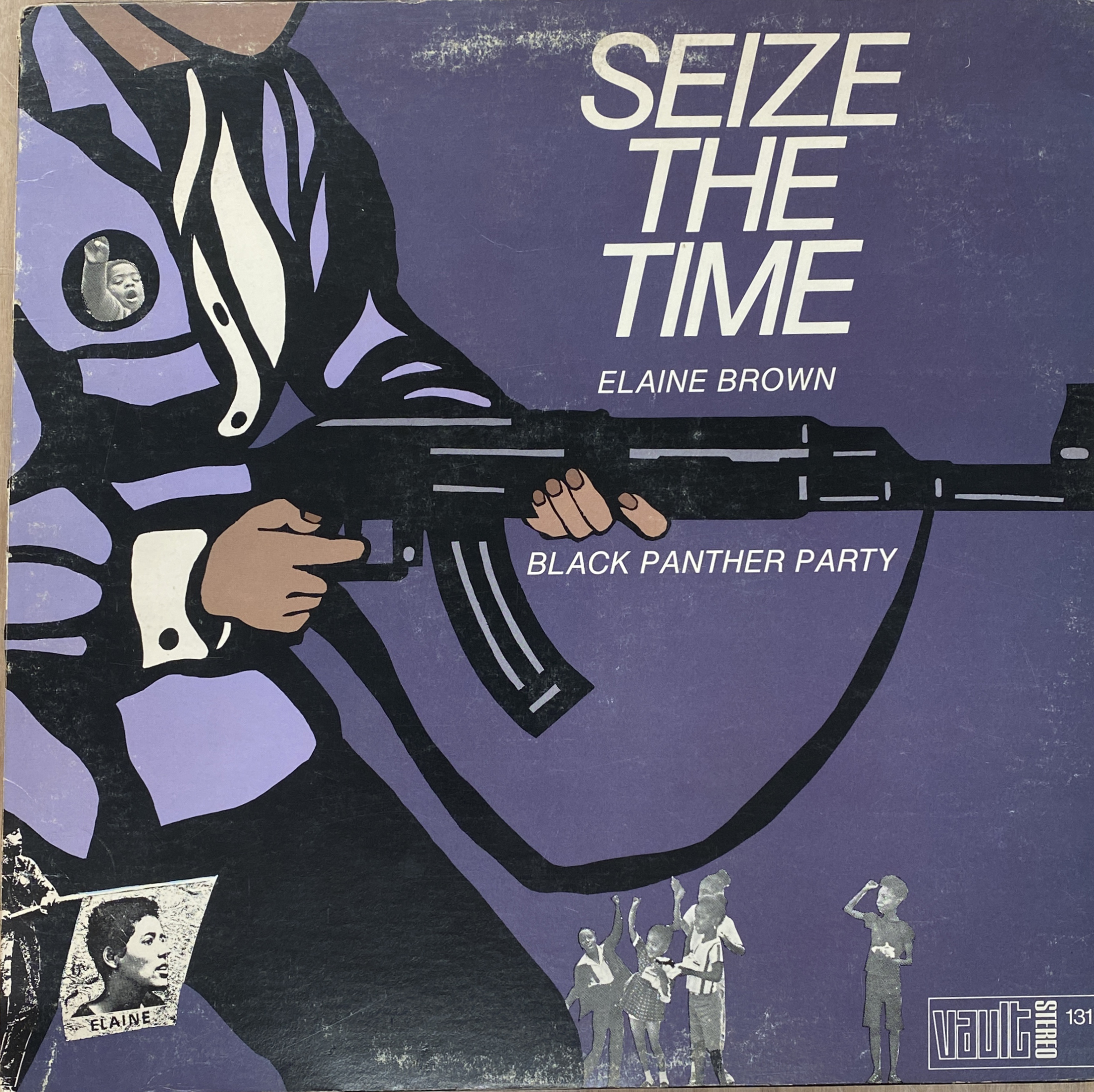 An illustrational album cover of a medium dark skinned person from the neck down holding a rifle.